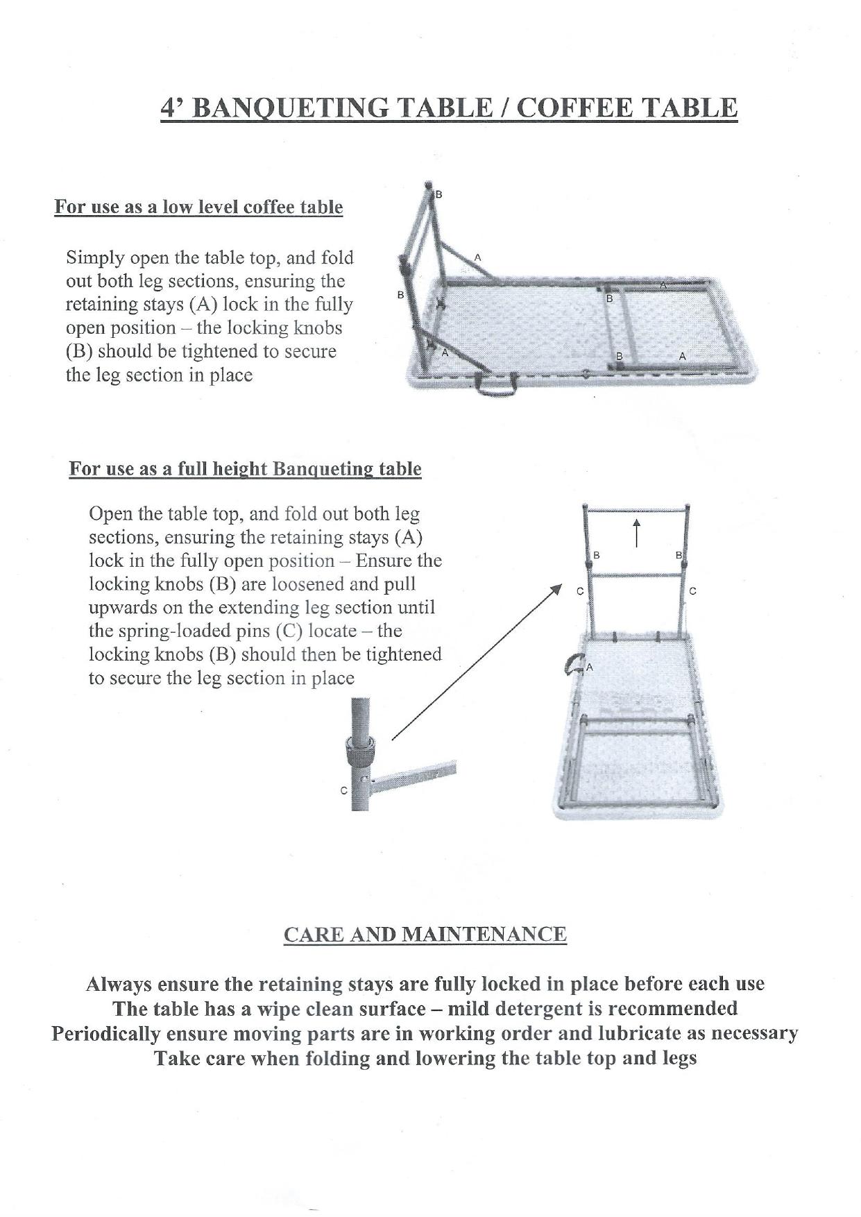 4ft Folding Plastic Table