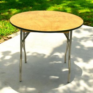 3ft Round Varnished Table