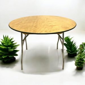 4ft Round Varnished Banqueting Table