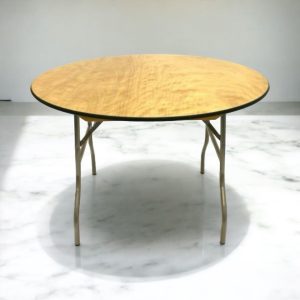 6ft Round Varnished Banquet Table