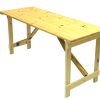 Very sturdy 5' x 2' tongue and groove trestle table with wooden folding legs. - BE Event Hire