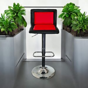 Red & Black Leather Bar Stools