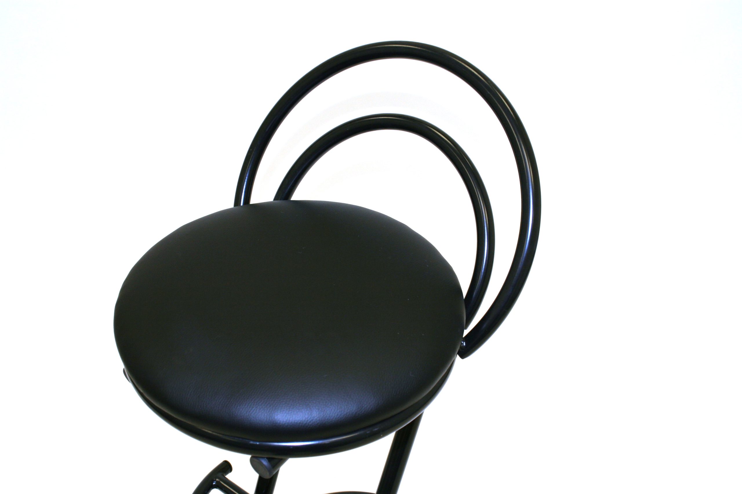 Black cobra bar stools with a black metal frame - BE Event Hire