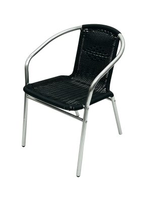 Black Rattan Aluminium Chair