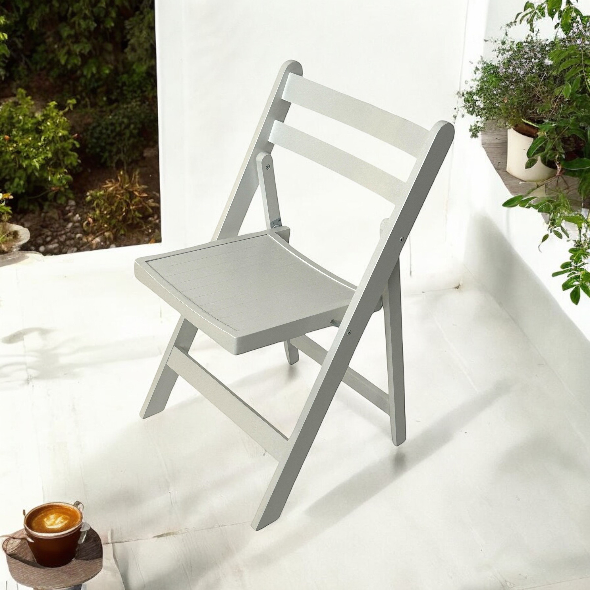 White Wooden Folding Chairs