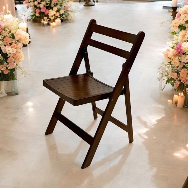 Brown Wooden Folding Chair - BE Furniture Sales