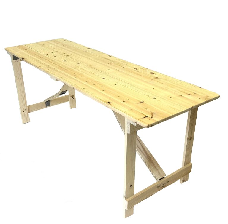 Wooden Trestle Table - 6' X 2' - BE Furniture Sales