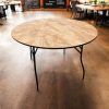 4ft Round Varnished Banqueting Table - BE Furniture Sales