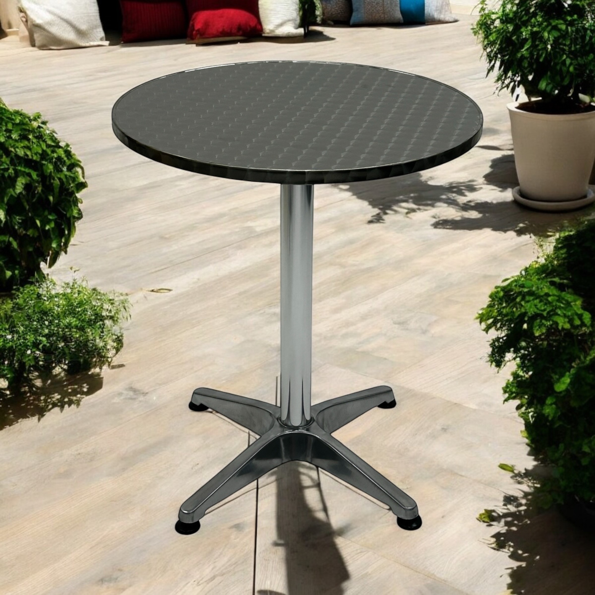 Aluminium Round Bolero Pedestal Table - BE Furniture Sales