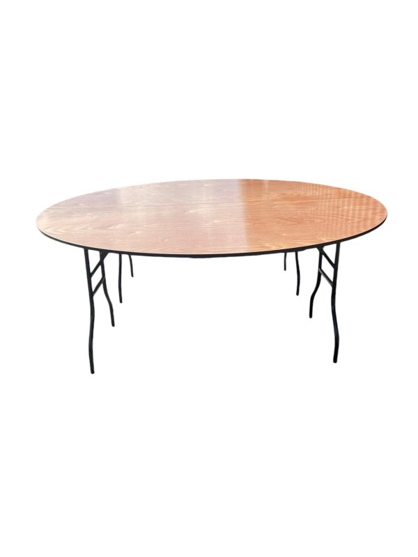 7ft Round Varnished Banquet Table