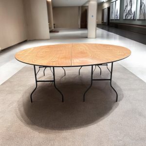 7ft Round Varnished Banquet Table - BE Furniture Sales