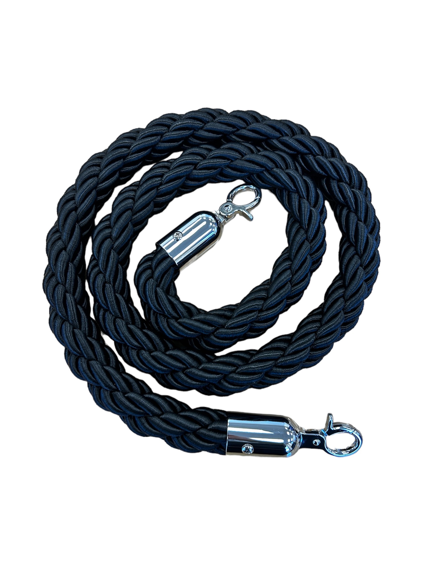 Black Braided Ropes - Silver Hook Ends - BE Furniture Sales