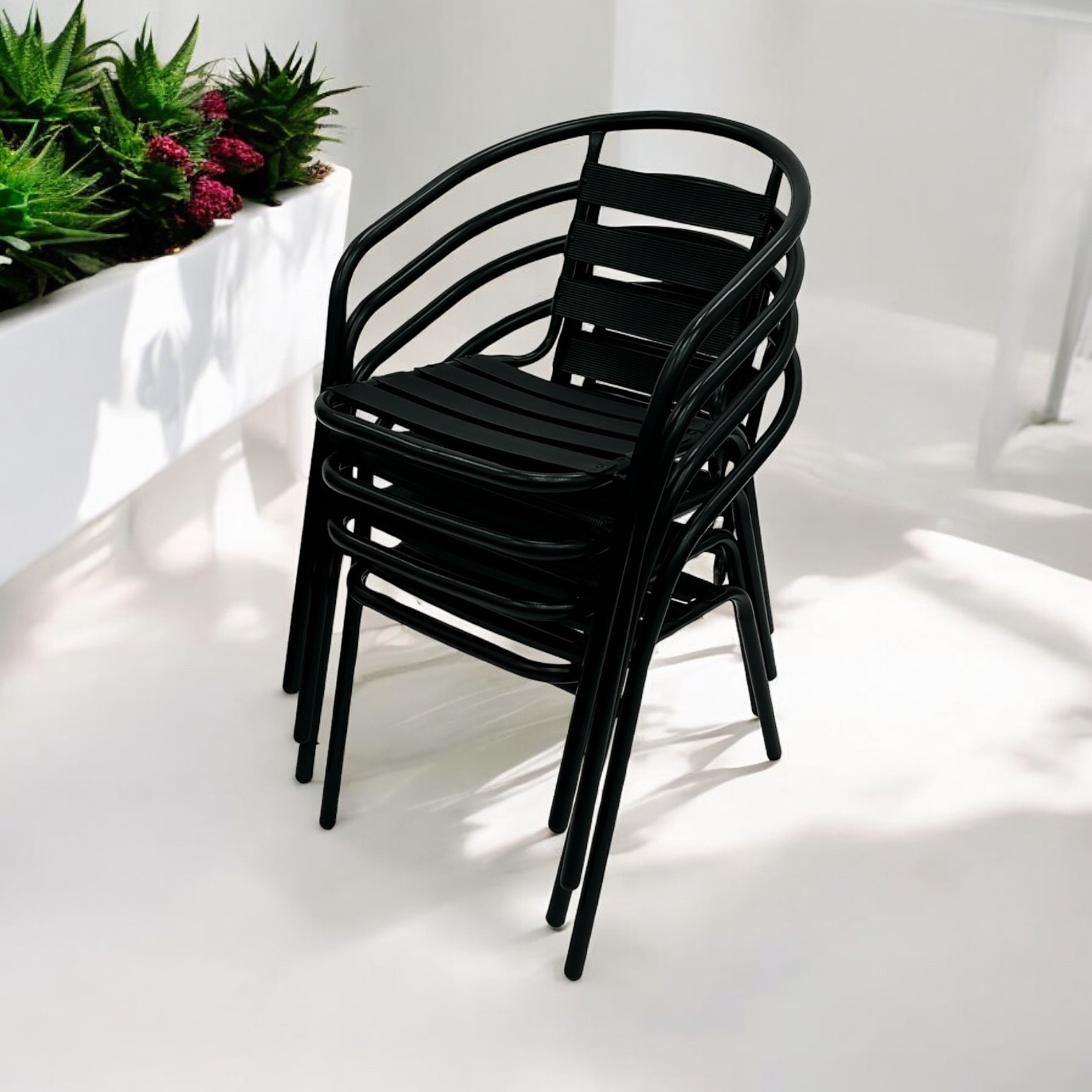 Black Steel Garden Chairs