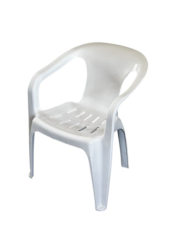 White Slatted Patio Outdoor Chair