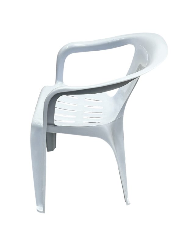 White Slatted Patio Chair