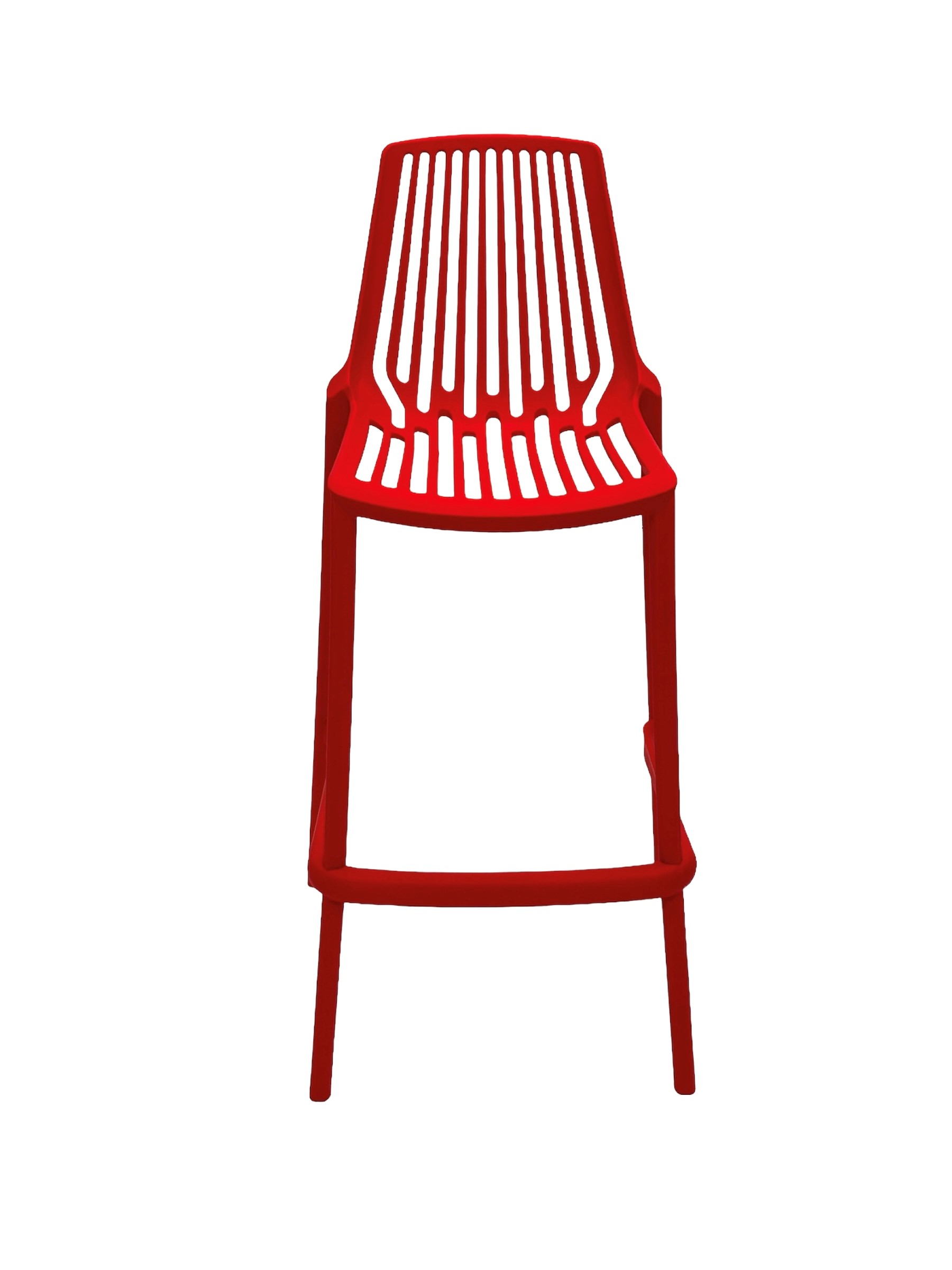 Red Plastic Bar Stools