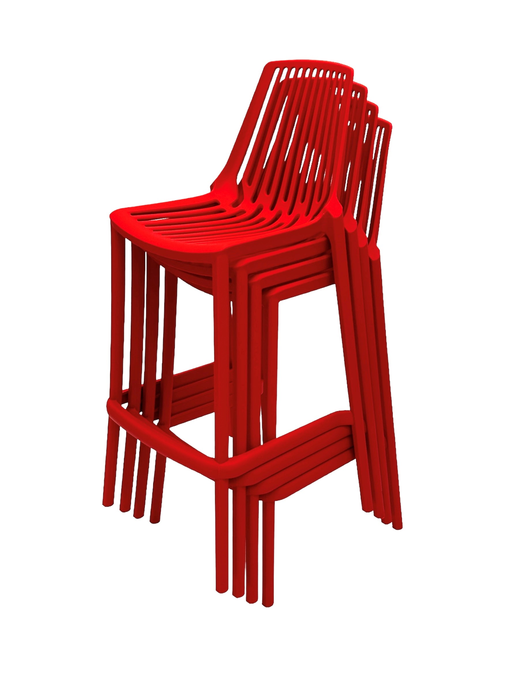 Red Plastic Bar Stools