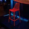 Red Plastic Stacking Bar Stools