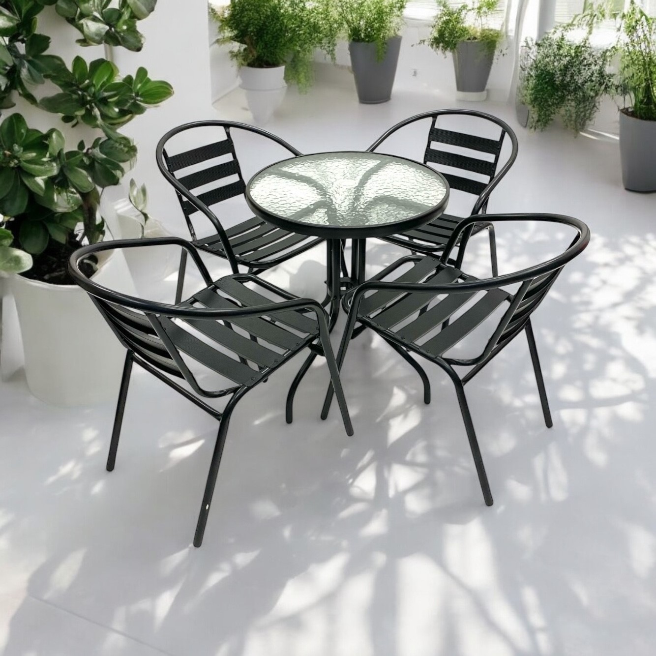 Black Garden Patio Set - BE Furniture Sales