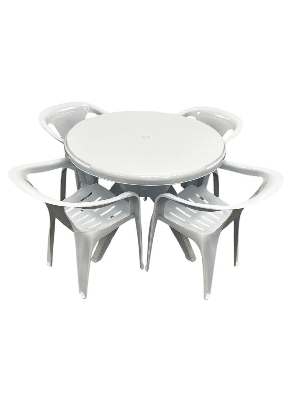 White Plastic Garden Furniture Set