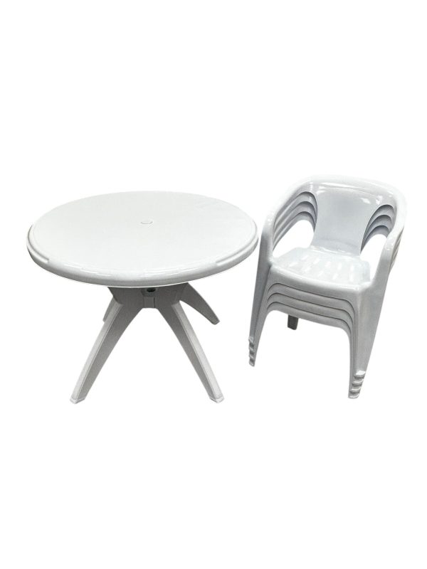 White Plastic Garden Furniture Set