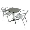 Aluminium Bistro Set with Square Pedestal Table