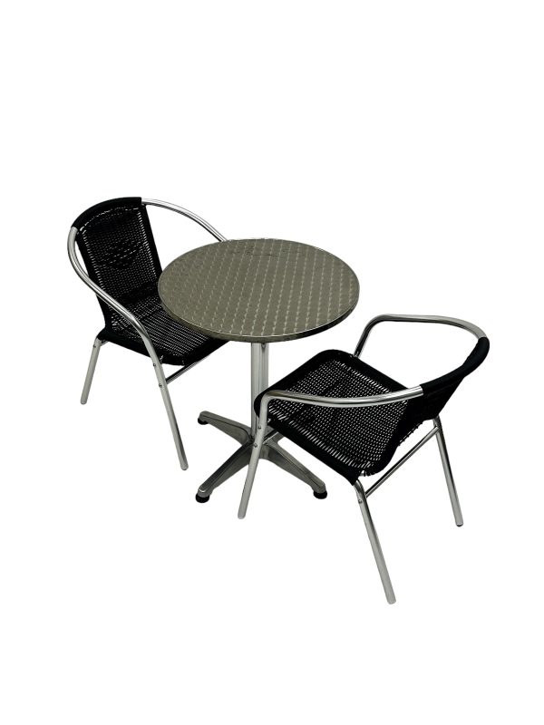 Black Rattan Bistro Set