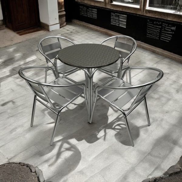 Aluminium Bistro Set for Four - BE Furniture Sales