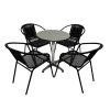 Rattan Garden Set Black