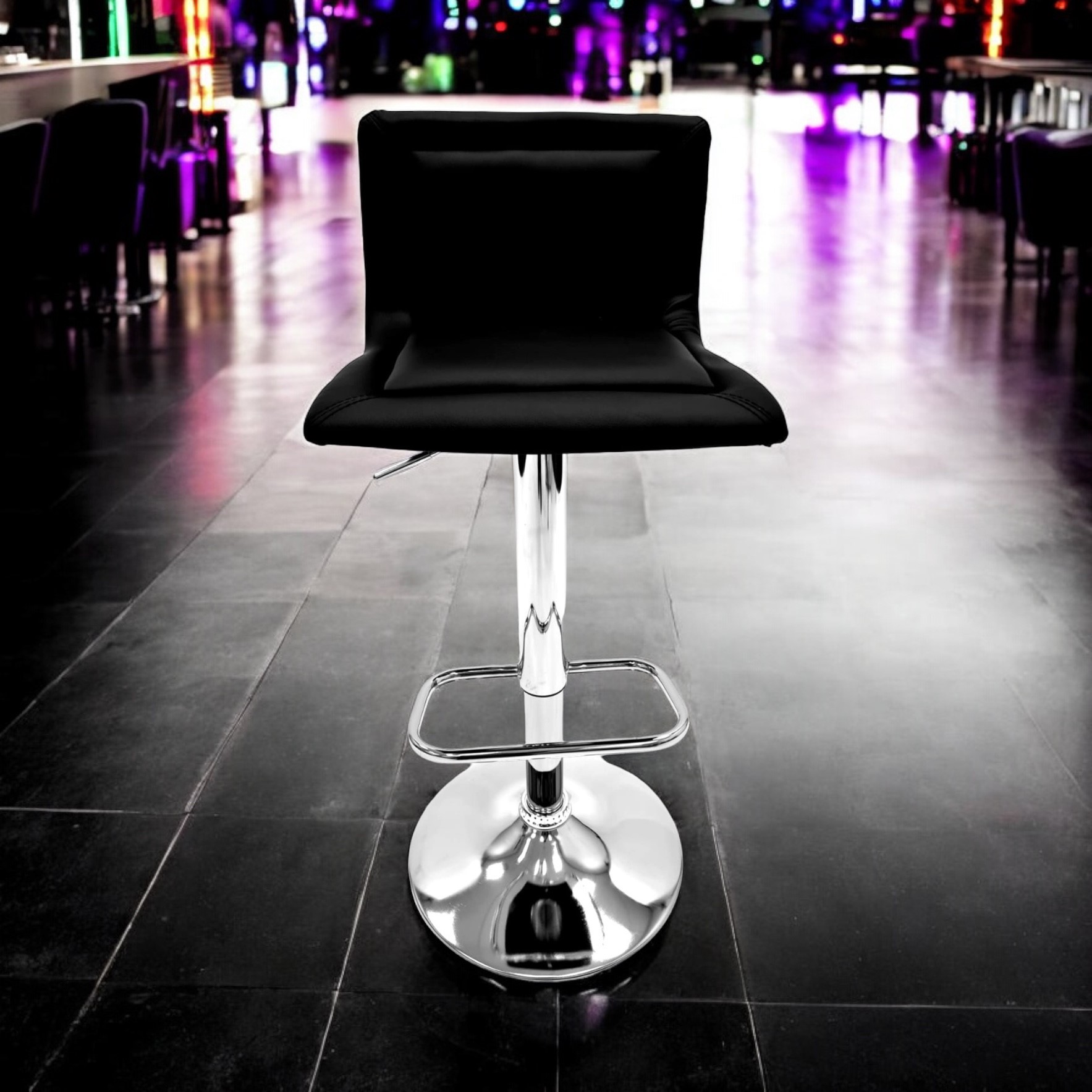 Black Leather Bar Stools