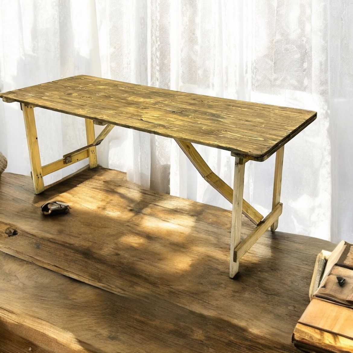 6ft Rustic Trestle Table