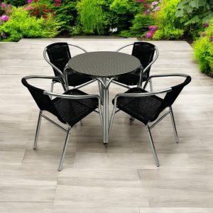 Black Rattan Garden Furniture Set - BE Furniture Sales