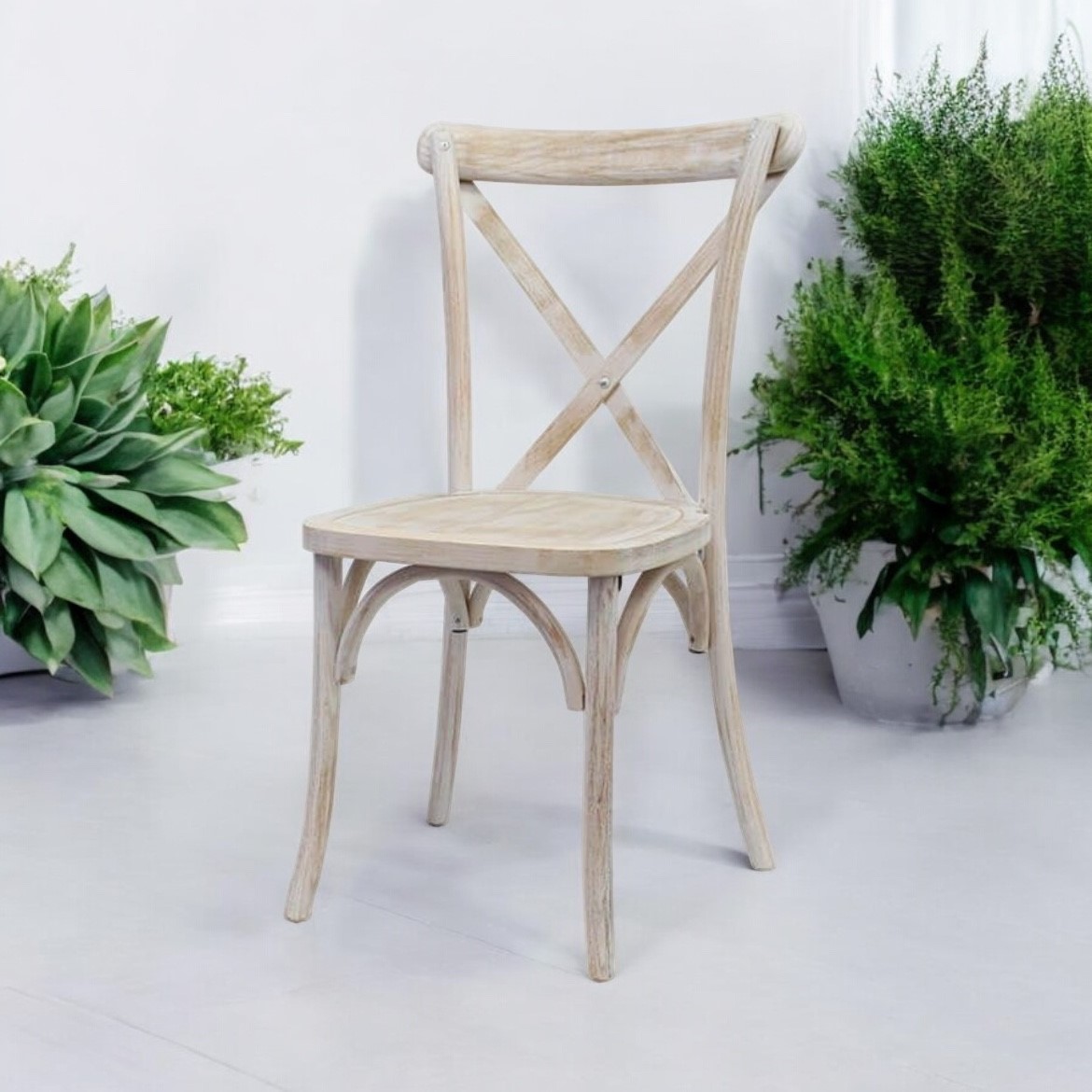 Rustic Limewash Crossback Chairs