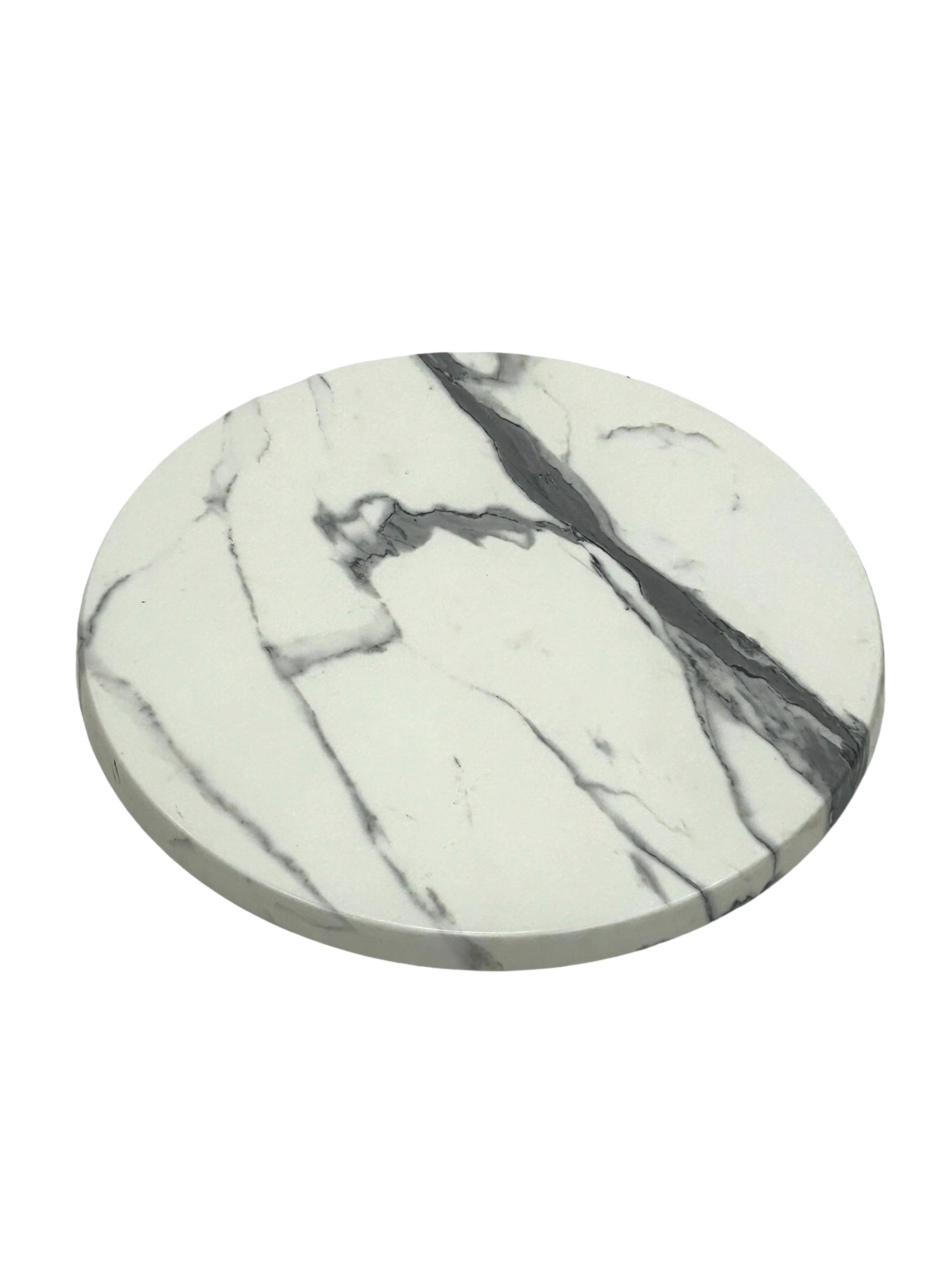 Romeo White Marble Effect Round Table Tops