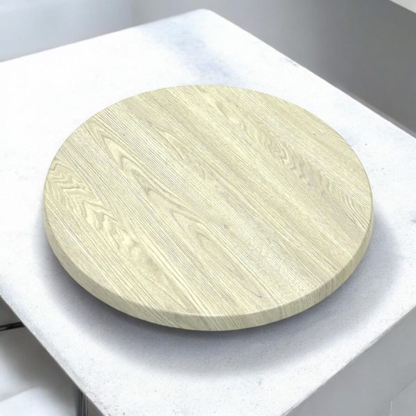 White Driftwood Effect Round Table Tops - BE Furniture Sales