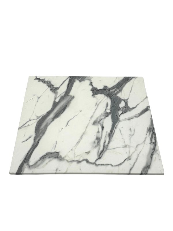 Romeo White Marble Effect Square Table Tops