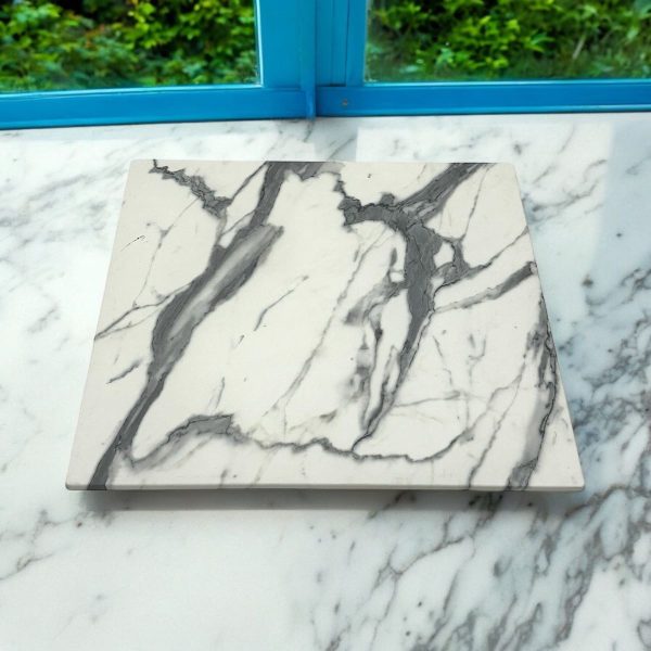 Romeo White Marble Effect Square Table Tops - BE Furniture Sales