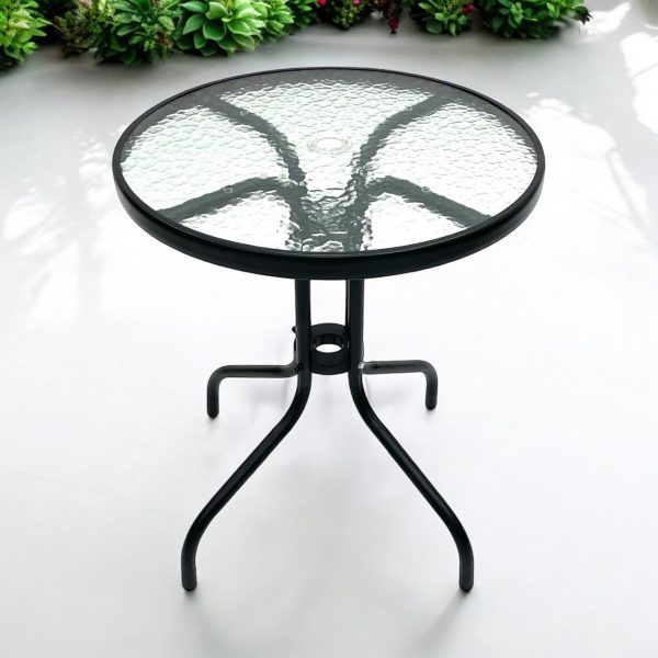 Round Glass Garden Table