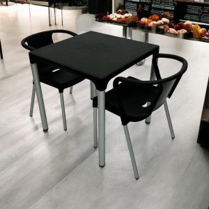 Black Plastic Cafe Set - BE Furniture Sales