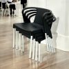 Plastic Stacking Chairs with Aluminium Legs