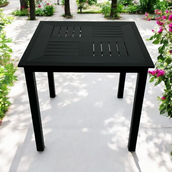 80cm Square Black Bistro Table