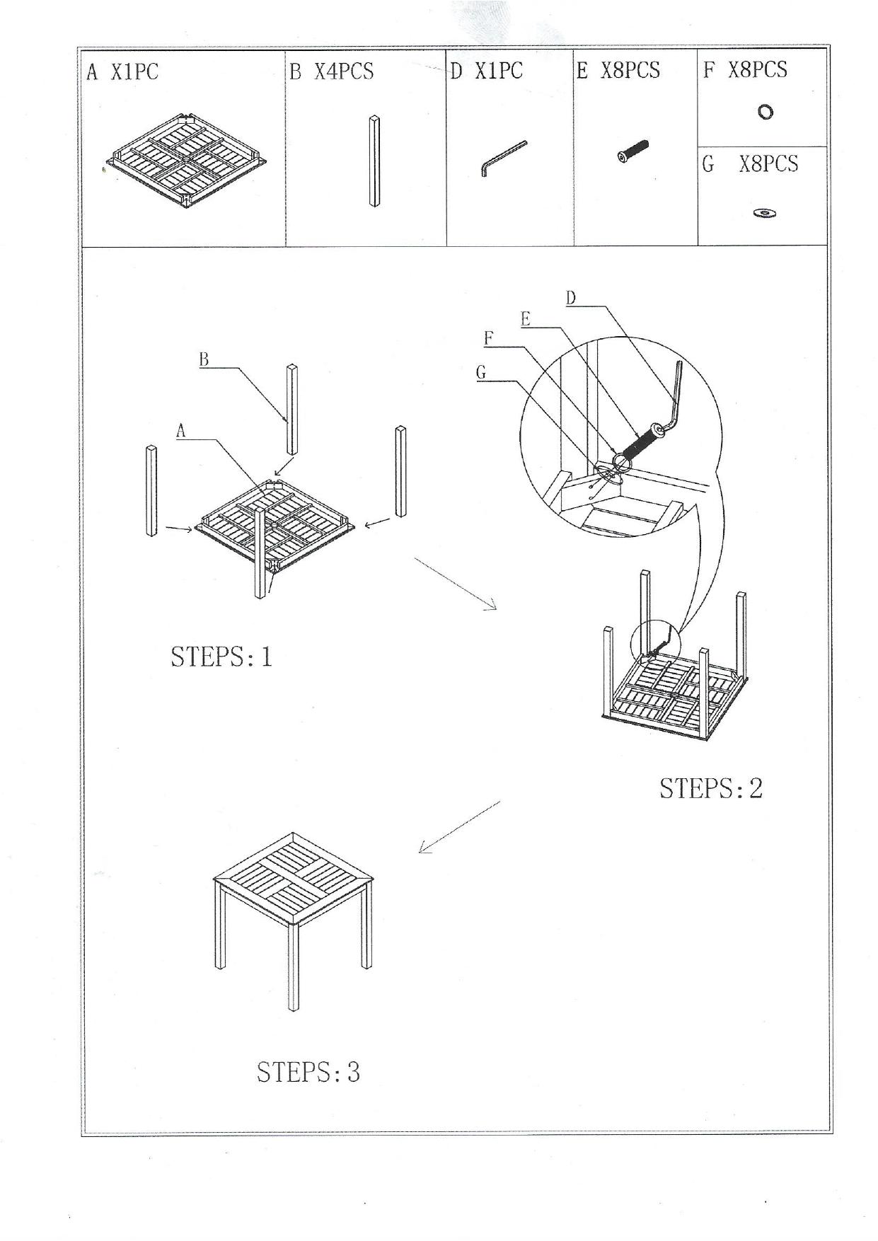 80cm Square Black Bistro Table