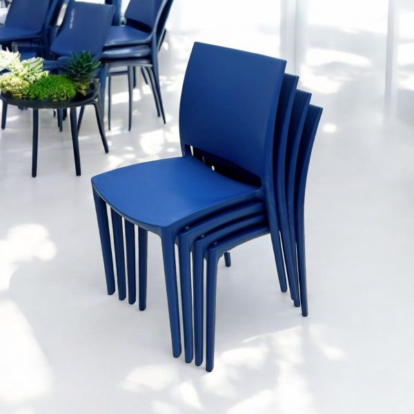 Blue Plastic Stacking Chairs