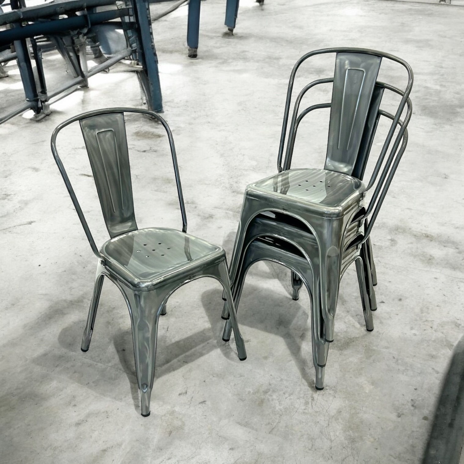 Silver Metal Tolix Chairs