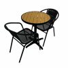 Outdoor Cafe Set - Round Table & 2 Rattan Chairs - BE Furniture Sales