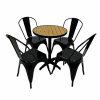 Tolix Bistro Dining Furniture - Round Table & 4 Black Tolix Chairs - BE Furniture Sales