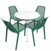 Green Garden Patio Set - Round Aluminium Table & 4 Green Chairs Set - BE Furniture Sales