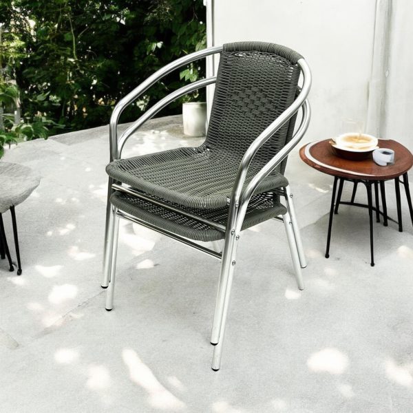 Grey Rattan Bistro Chairs