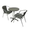 Grey Rattan Chairs Bistro Set