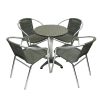 Grey Rattan Stacking Chairs Set